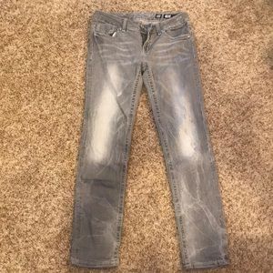 Gray Distressed Miss Me Jeans